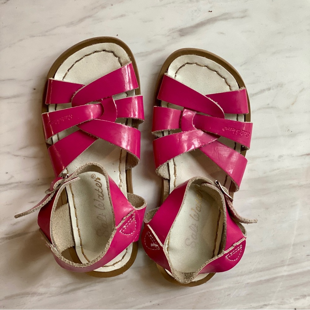 Salt Water leather pink sandals toddler girl size 10